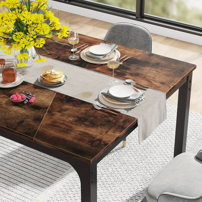 Eettafel – Dinertafel – Keukentafel – Werktafel – Tafel – Industrieel Rustiek Design – 180x90 cm – Metalen Frame & Houten Blad