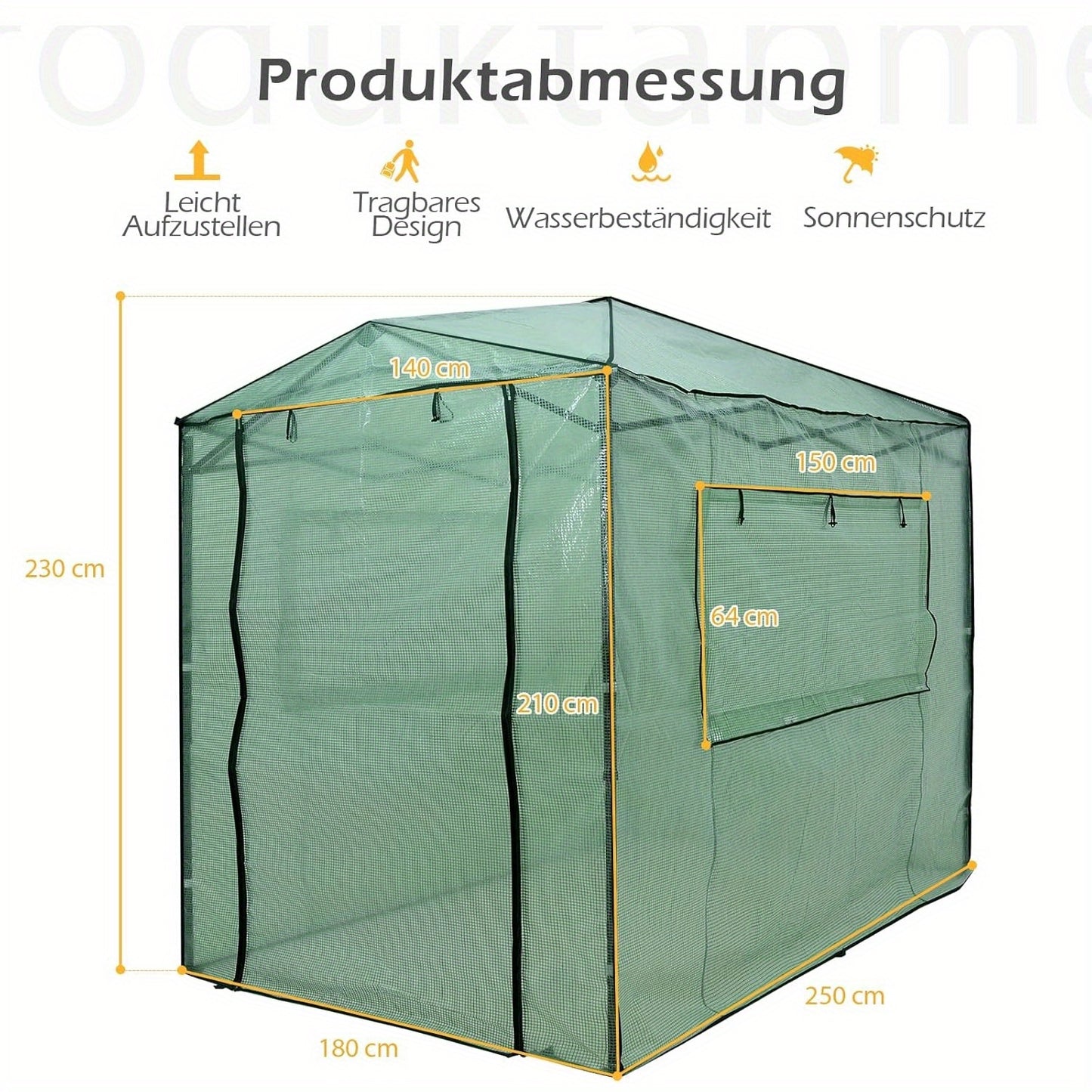 Moestuinkas – Kweekkas – Broeikas – Tuinkas – Serre – Draagbaar Pop-up Design – Dubbele Ritssluitingen Voor- En Achterzijde