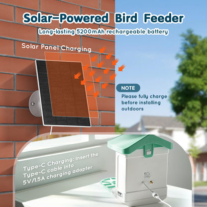 Vogelfotocamera – Vogelvoederhuisje – Wildcamera – Nestkastcamera – Slimme Voederautomaat – 2K HD Camera – AI Vogelherkenning & Zonne-energie