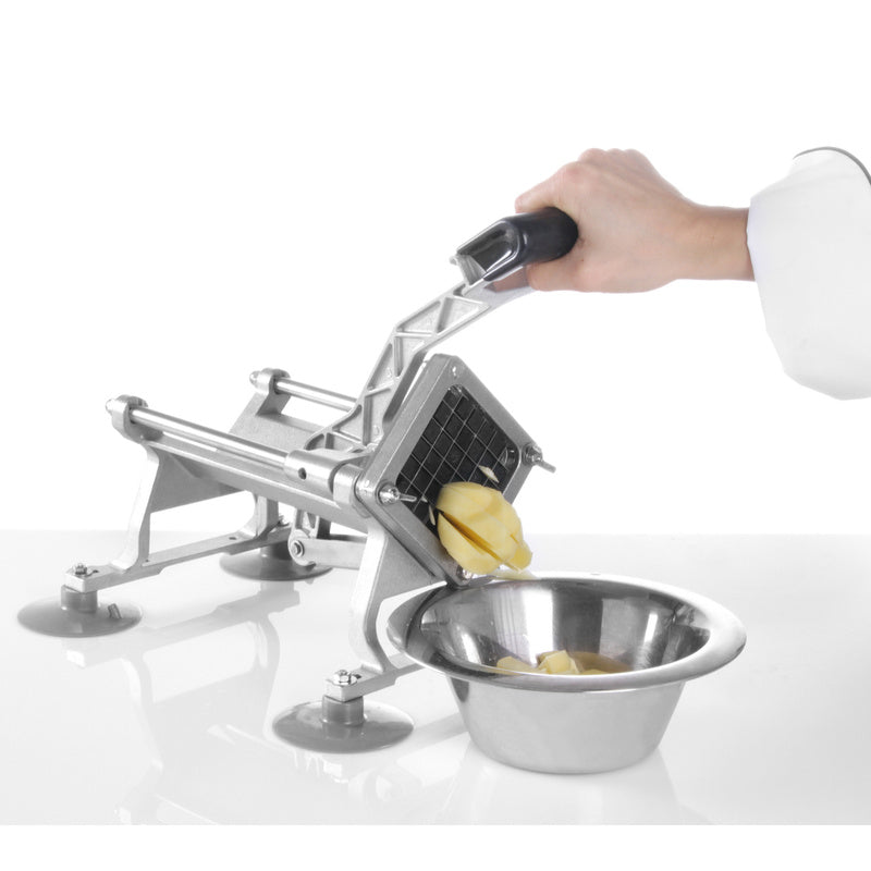 Aardappelsnijder – Frietsnijder – Patatsnijder – Groentesnijder – Fruitsnijder – 4 Verwisselbare Messen – Aluminium Behuizing & RVS Bladen – 43 cm