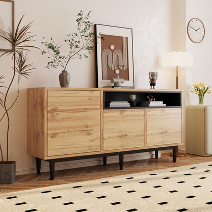 Dressoir – Ladekast – Opbergkast – Buffetkast – Kast – Modern Houten Design – 160x35x76 cm – Ruimtebesparend & Stevig