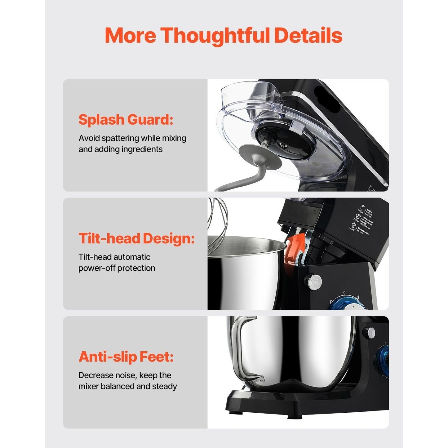 Standmixer – Keukenmixer – Deegmixer – Keukenrobot - Mengmachine – 7,8 Liter – Roestvrij Staal – 6 Snelheden