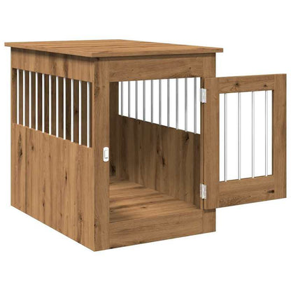 Hondenbench – Hondenkooi – Hondenhok – Hondenkooi Meubel – Hondenbox – Hout Met Metaal – Ventilatie Open Zijkanten – Vergrendelbare Deur – 55x80x68 cm – Stevig en Ruim