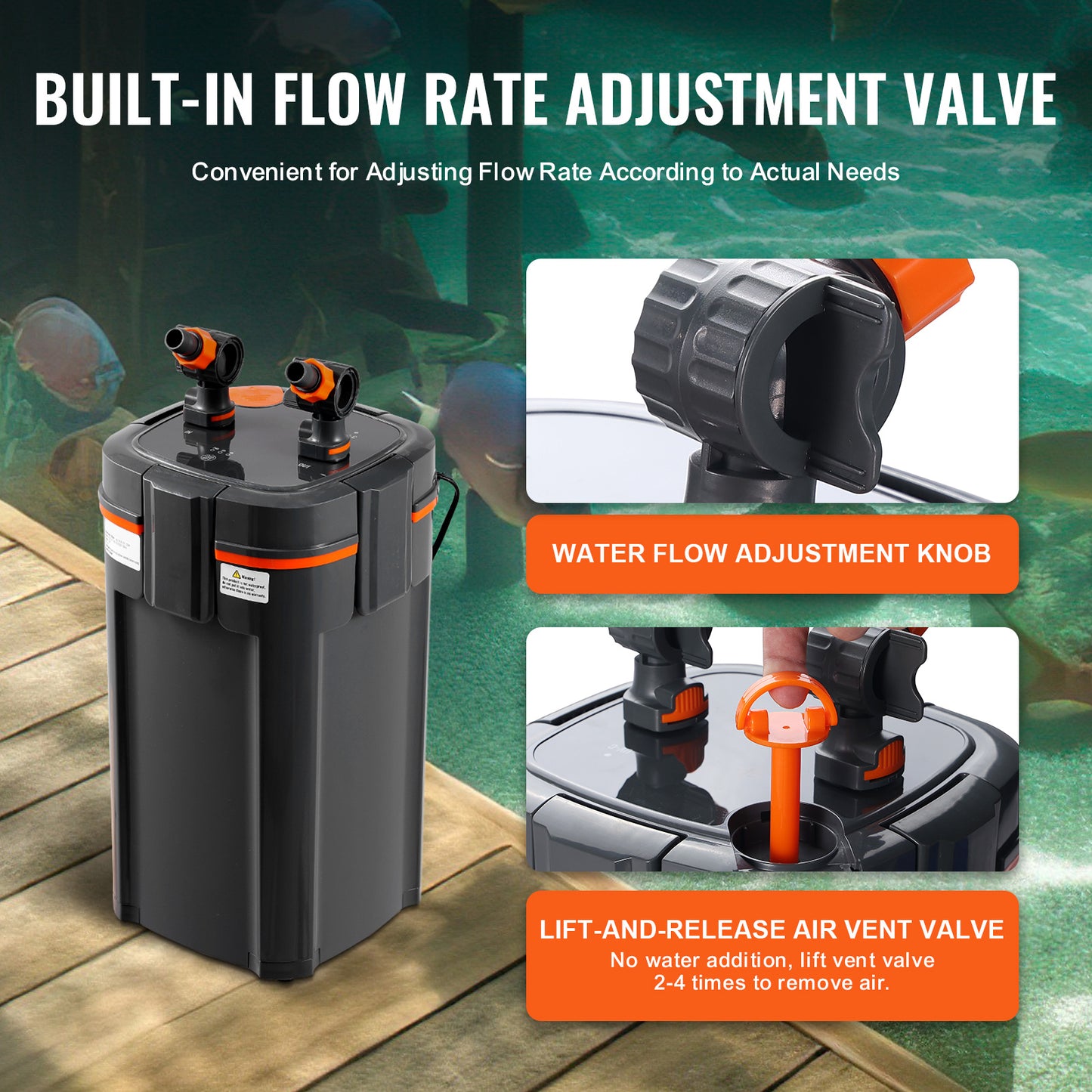 Buitenfilter Aquarium – Aquariumfilter – Vissenfilter – Schildpaddenfilter – Kanisterfilter – 2000 L/uur Capaciteit – Stil Met UV-C Lamp