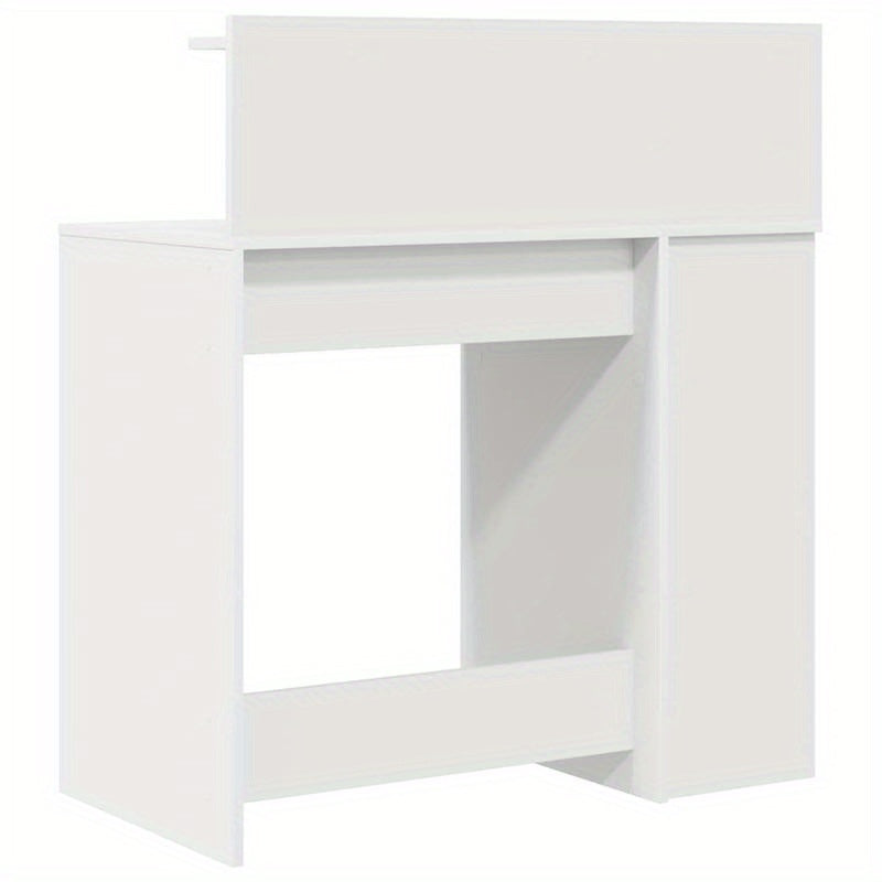 Bureaumeubel – Bureau – Computertafel – Bureautafel – Werkbureau – Wit – Compact 90x48x101,5 cm – Stevig MDF Hout – Opbergvak en Kastje