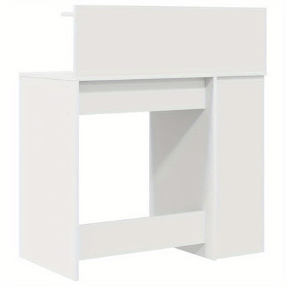 Bureaumeubel – Bureau – Computertafel – Bureautafel – Werkbureau – Wit – Compact 90x48x101,5 cm – Stevig MDF Hout – Opbergvak en Kastje
