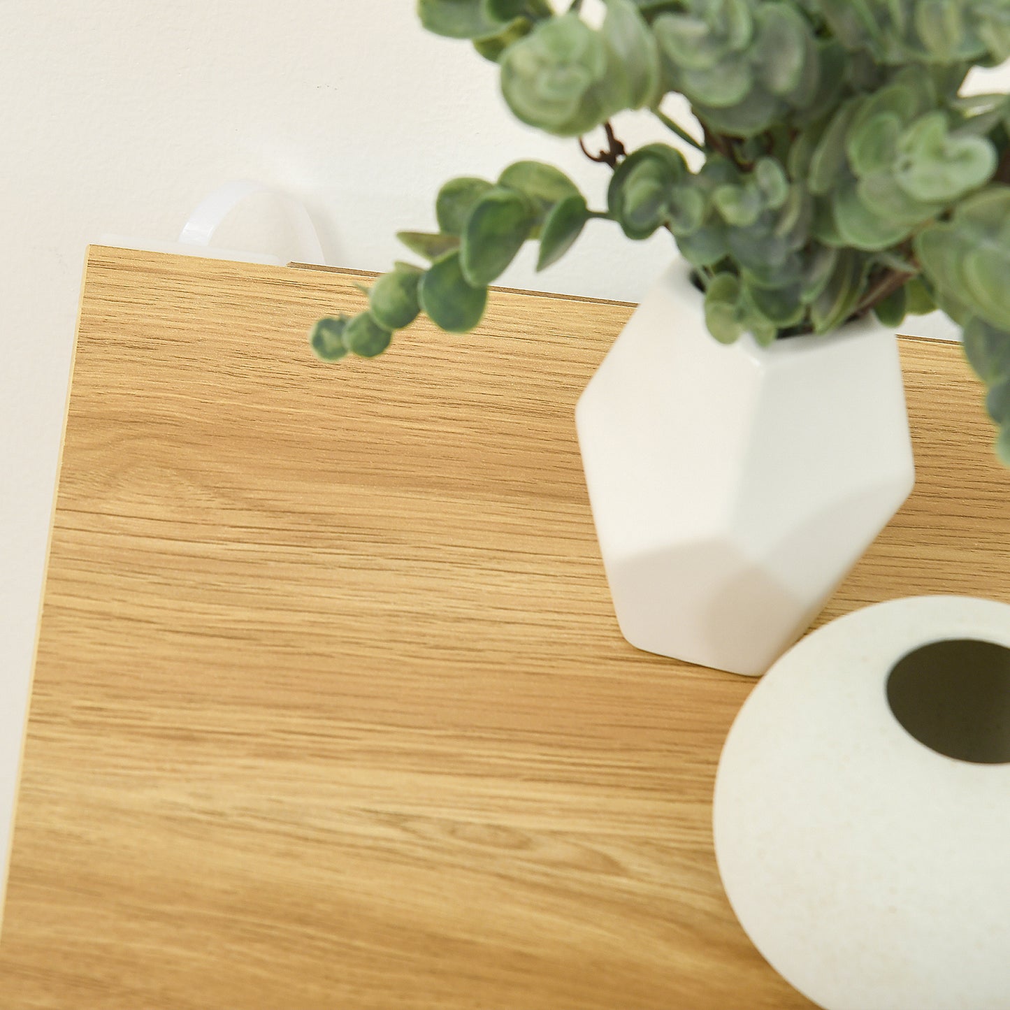 Schoenenkast – Schoenenrek – Schoenenopberger – Schoenenkastje – Schoenenmeubel – 3 Compartimenten – Wit Met Natuurlijke Houtkleur
