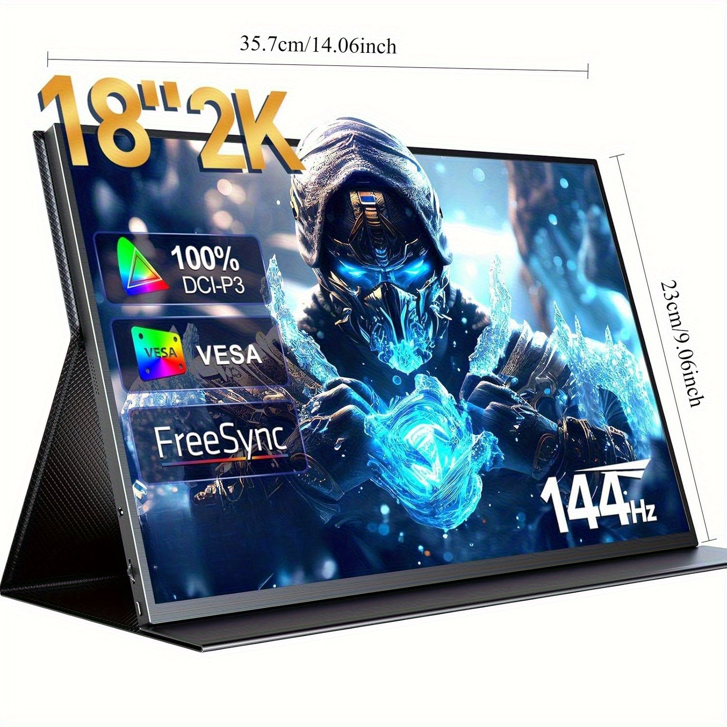Gaming Monitor – Portable Monitor – Draagbare Monitor – 2K Monitor – QHD Beeldscherm – 18 Inch – 144Hz Refresh Rate – USB-C Aansluiting