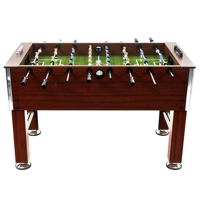 tafelvoetbaltafel – voetbaltafel – tafelvoetbalspel – kickertafel – speltafel – stevig staalframe – groot speelveld 140x74,5x87,5 cm – bruin zwart grijs