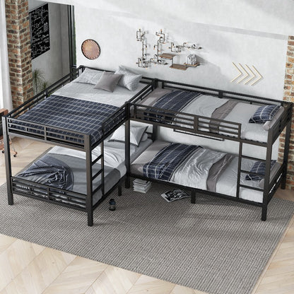 Stalen Stapelbed – Hoogslaper – Twee-onder-een-kap Bed – Bunkbed – Tienerbed – Ruimtebesparend – Stevig Lattenbodem – 90x200 & 140x200 cm
