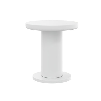 Salontafel – Bijzettafel – Woonkamertafel – Koffietafel – Ronde Tafel – 39,8 cm – Wit Metalen Frame – Minimalistisch Modern Design