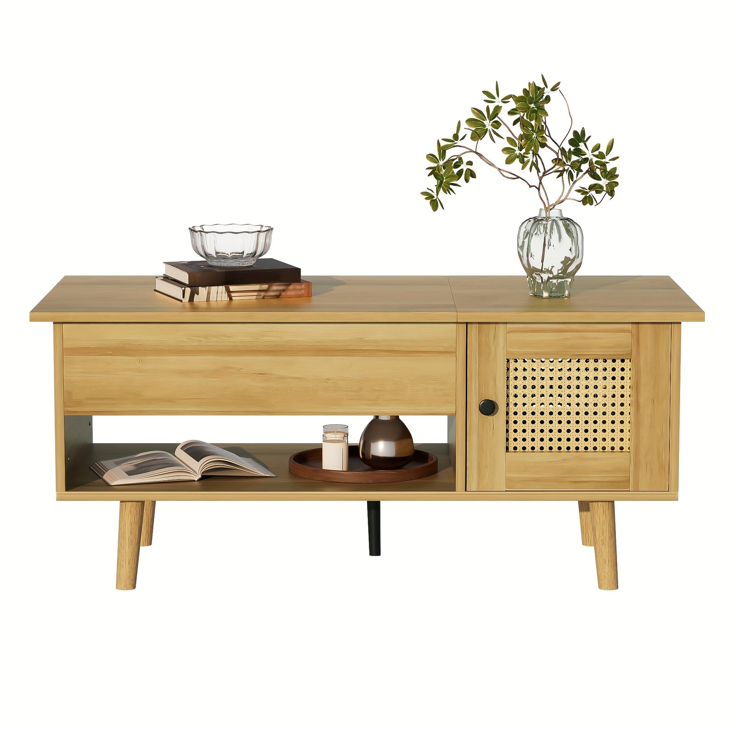 Modern Lift-Top Coffee Table with Hidden Storage - Heavy-Duty Metal Construction, Easy Assembly Living Room Center Table, Space-Saving Design for Apartments, Houses, Offices - Contemporary Home Decor Furniture, Apartment Esse