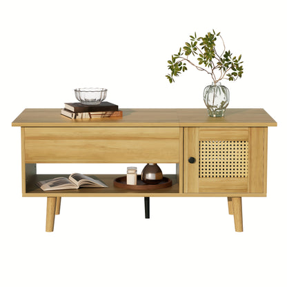 Modern Lift-Top Coffee Table with Hidden Storage - Heavy-Duty Metal Construction, Easy Assembly Living Room Center Table, Space-Saving Design for Apartments, Houses, Offices - Contemporary Home Decor Furniture, Apartment Esse
