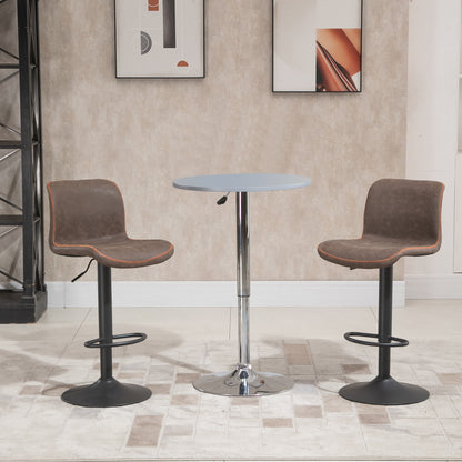 Barkrukken – Barstoelen – Krukjes – Verstelbare Stoelen – Vintage Chestnut – Set Van 2 – Verstelbare Zithoogte 85-106 cm – Comfortabele Gevulde PU-zitting
