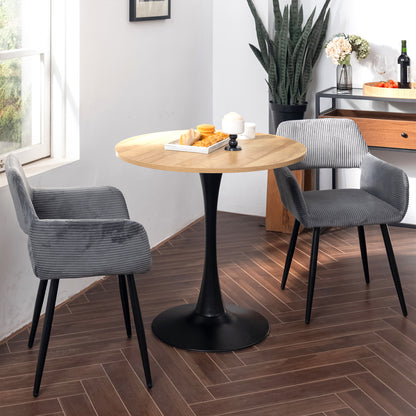 Eetkamerstoel – Stoel – Kuipstoel – Zitstoel – Dining Chair – Scandinavisch Design – Fluwelen Bekleding – Metalen Poten – Donkergrijs – 56x56x78 cm