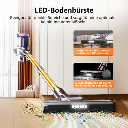 Aiidoits Cordless Vacuum Cleaner – 30000Pa, 300W, 35-Min Runtime, 6×2200mAh Battery, 1.4L Dustbin, Super Quiet, Anti-Tangle Brush – High-Capacity Cordless Vacuum with Long Battery Life, Flexible Cleaning for Hard Floors,