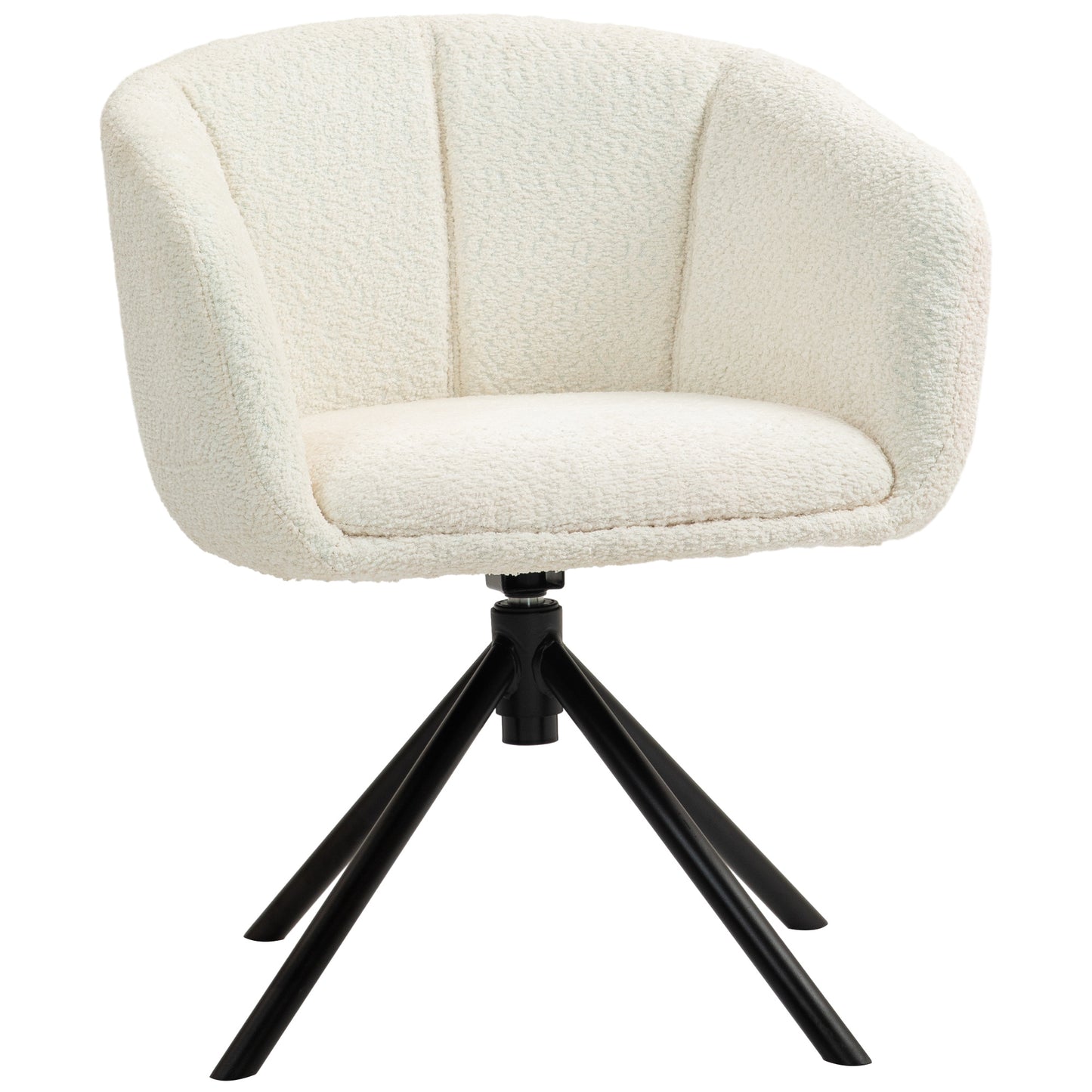 Draaifauteuil – Loungefauteuil – Armstoel – Eetkamerstoel – Draaibare Stoel – Linnenlook Stof – Metalen Poten – Comfortabel Zitvlak