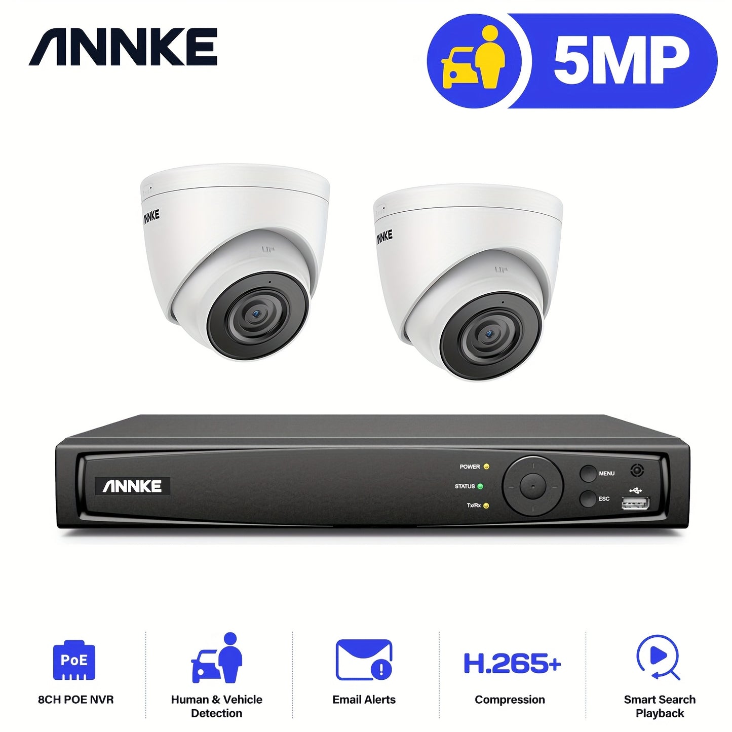 Beveiligingssysteem – IP Camera – Surveillance Camera – Bewakingscamera – Toezichtcamera – 3K Videoresolutie – Personen- & Voertuigdetectie