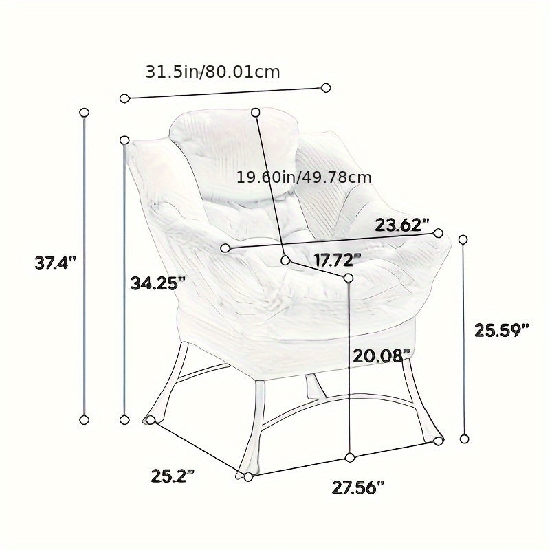 Loungechair – Fauteuil – Loungestoel – Relaxfauteuil – Zithoekstoel – Fluweel Velvet – Ergonomisch Ontwerp Met Voetenbankje