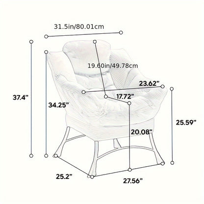 Loungechair – Fauteuil – Loungestoel – Relaxfauteuil – Zithoekstoel – Fluweel Velvet – Ergonomisch Ontwerp Met Voetenbankje