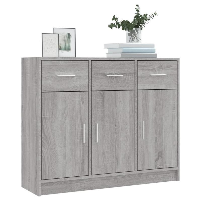 Dressoir – Kast – Opbergmeubel – Bufetkast – Sideboard – Sonoma Grijs – Compact 91x28x75 cm – Duurzaam Plaatmateriaal