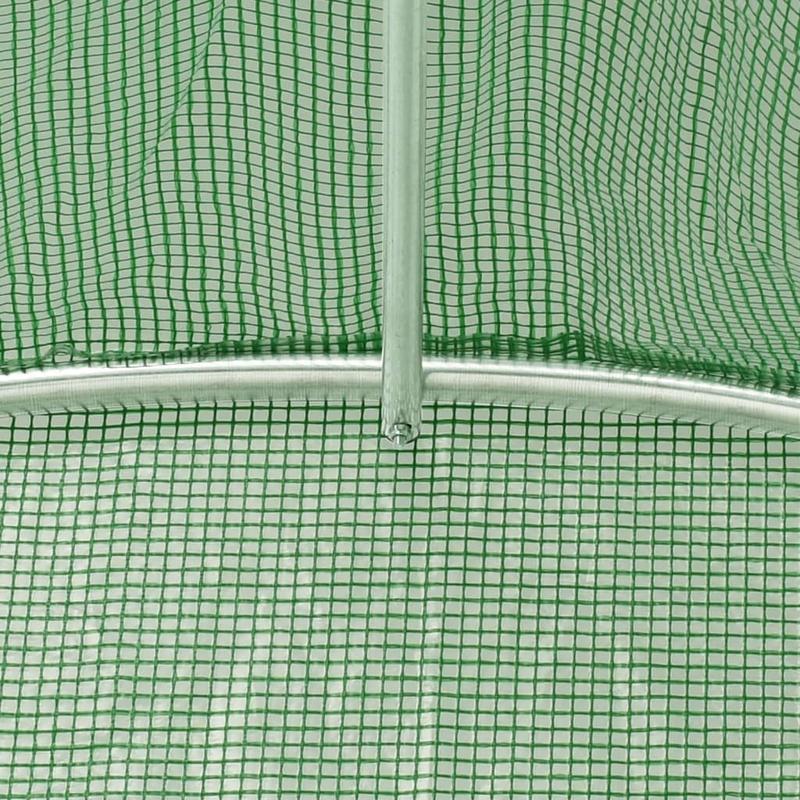 Green greenhouse with steel frame, 24 square meter, 6x4x2m