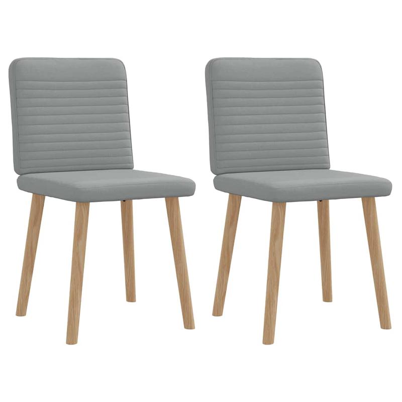 Eetkamerstoel – Keukenstoel – Woonkamerstoel – Bureaustoel – Retro Stoel – Set Van 2 – Lichtgrijs Stof – Comfortabel Schuim