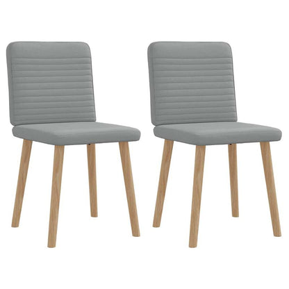Eetkamerstoel – Keukenstoel – Woonkamerstoel – Bureaustoel – Retro Stoel – Set Van 2 – Lichtgrijs Stof – Comfortabel Schuim