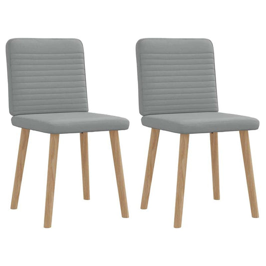 Eetkamerstoel – Keukenstoel – Woonkamerstoel – Bureaustoel – Retro Stoel – Set Van 2 – Lichtgrijs Stof – Comfortabel Schuim