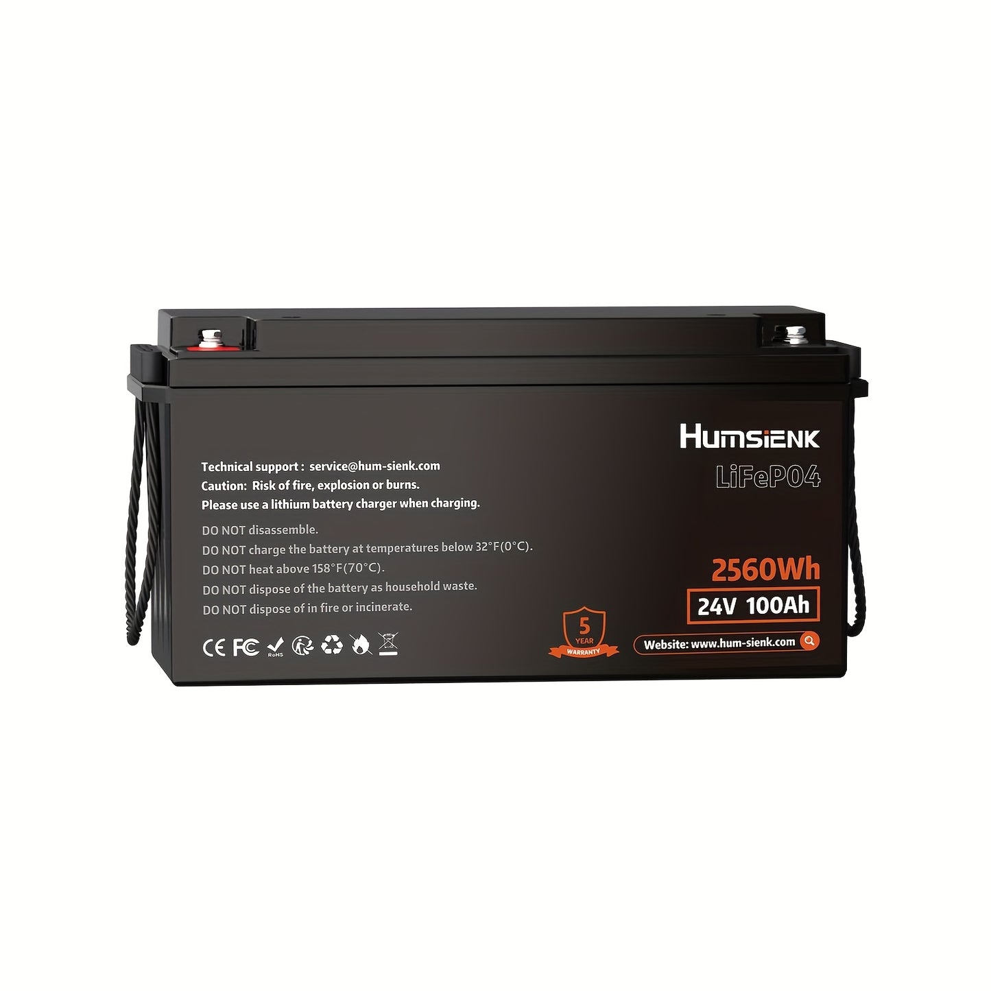 LiFePO4 Batterij – Lithium Accu – Oplaadbare Accu – Zonne-energie Accu – Camper Accu – 24V 100Ah – 800A Piekstroom – 15.000+ Laadcycli