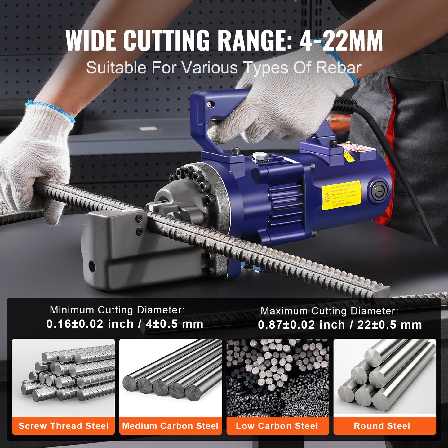 Wapeningsknipper – Betonstaalknijper – Rebar Cutter – Elektrische Knipschaar – Hydraulische Snijder – Snijdt tot 22 mm – Lichtgewicht Aluminium Behuizing