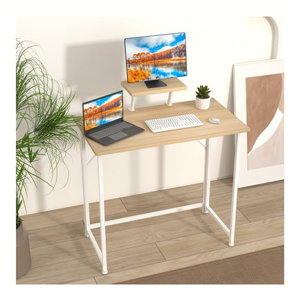Bureau – Computertafel – Werkplek – Schrijftafel – Inklapbaar – Ergonomisch Met Monitorstandaard – Compact 80x45x74 cm – Stevig Metalen Frame