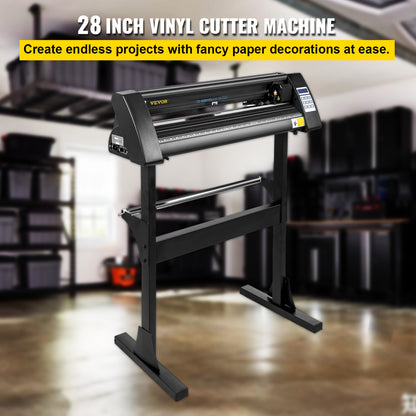VEVOR Vinyl Cutter 28 Inch Vinyl Cutter Machine 720mm Paper Feed Vinyl Plotter Cutter Machine with Sturdy Floor Stand for Cutting Paper Black