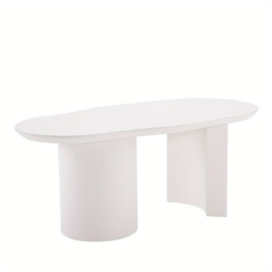 Witte Salontafel – Bijzettafel – Koffietafel – Tafel – Modern Meubel – Onregelmatig Ontwerp – 100 cm Lang MDF