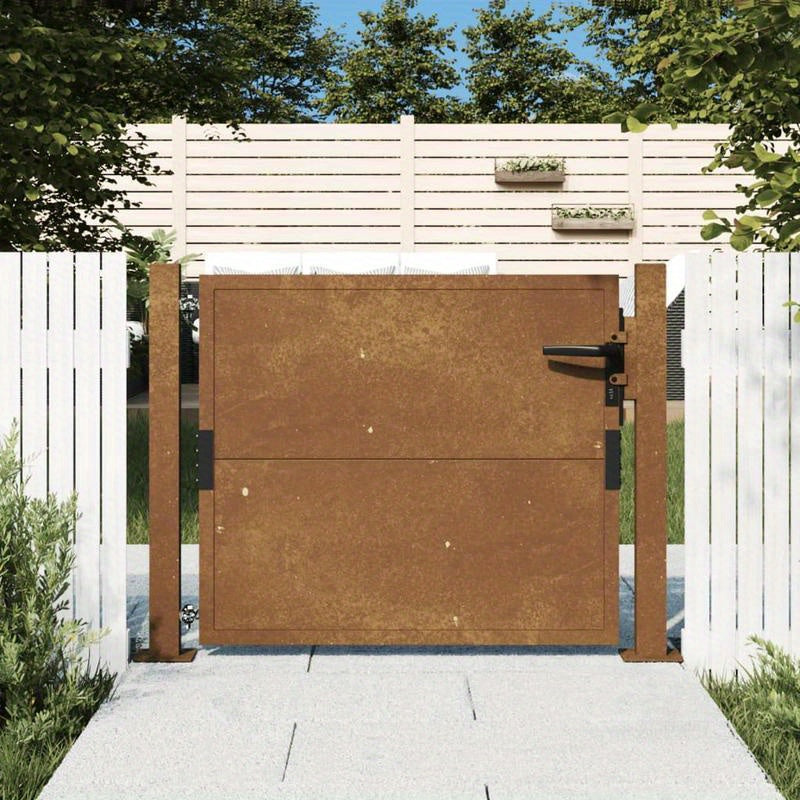 Tuinpoort – Tuindeur – Schuttingdeur – Poort – Hek – Cortenstaal – Weerbestendig – 105x105 cm