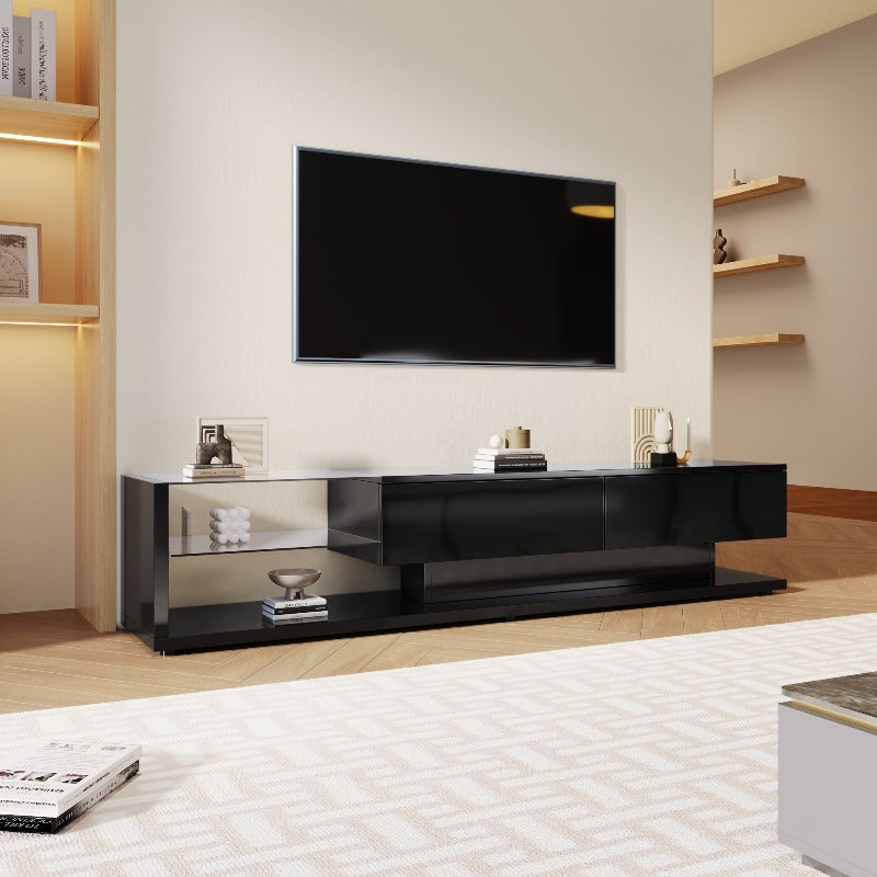 TV Meubel – TV Kast – Entertainment Meubel – Media Console – Tv Stand – Hoogglans Metaal – Ruimtebesparend Met Kabelmanagement