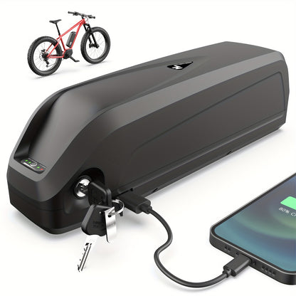 Ebike Accu – Elektrische Fietsaccu – Lithium Batterij – E-bike Batterij – 48V 14.4Ah – Ingebouwde 30A BMS – USB Uitgang – Antidiefstal Beveiliging