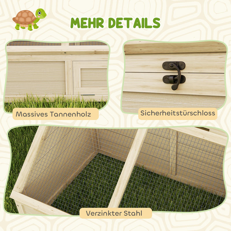 Natural Habitat Outdoor Turtle Enclosure & Small Animal Cage - Bottomless Easy-Access Turtle House with Spacious Habitat, Durable for rabbits, Turtles, for outdoor/ use - Natural Design (Compatible with Small Pets)