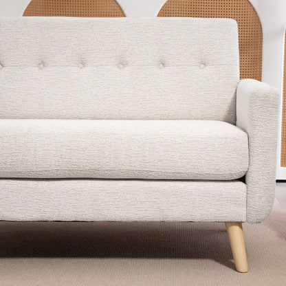 Tweezitsbank – 2-Zitsbank – Loveseat – Slaapbank – Compacte Bank – Beige Kleur – 134 x 71 x 82 cm – Comfortabel Zonder Elektriciteit