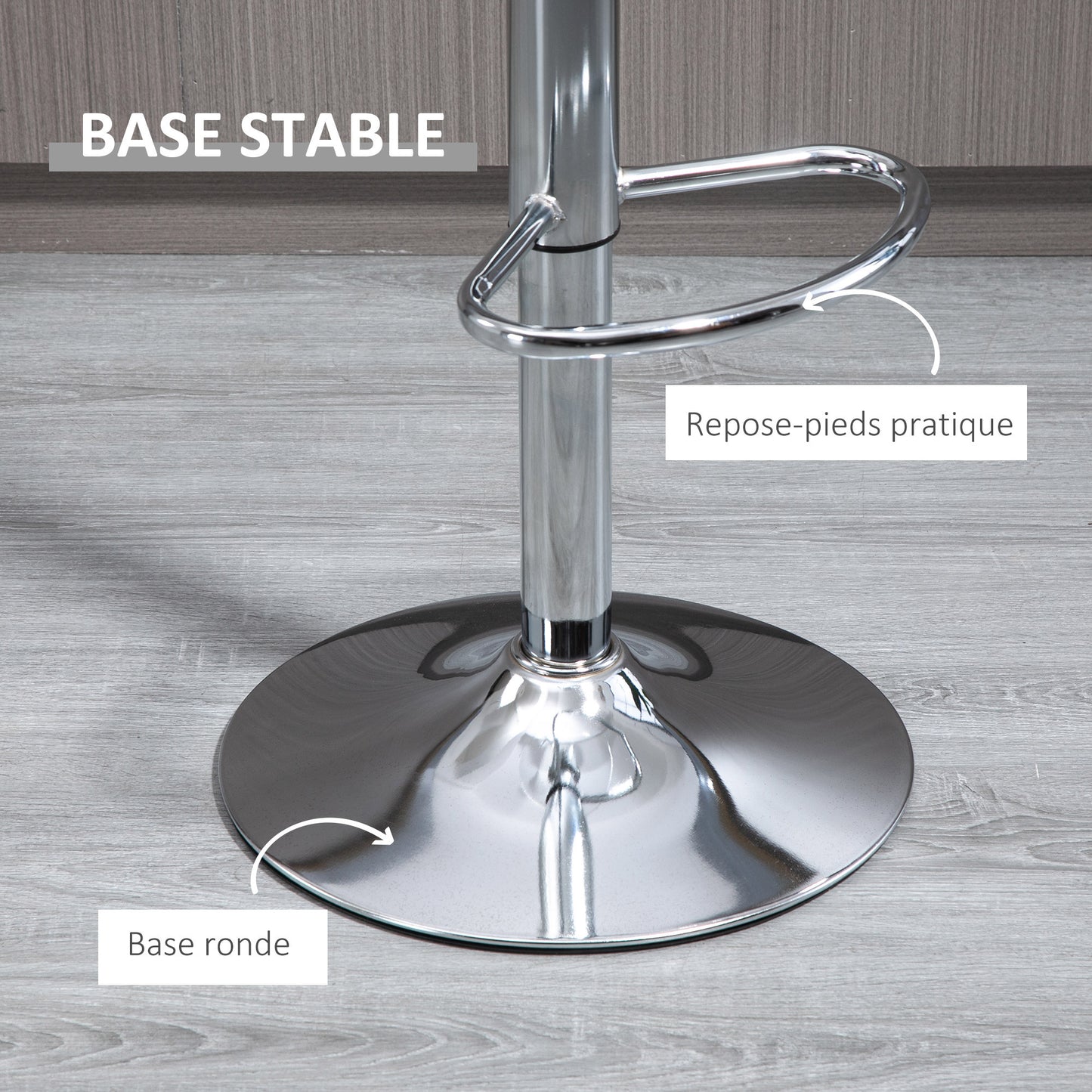 Barkrukken – Barkruk Set – Barstoelen – Hoge Stoelen – Transparante Zitting – Verstelbare Zithoogte – 360° Draaibaar – Met Voetensteun