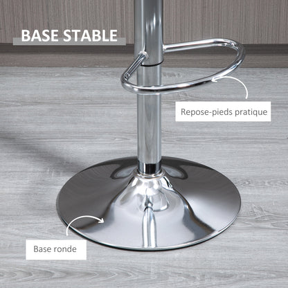 Barkrukken – Barkruk Set – Barstoelen – Hoge Stoelen – Transparante Zitting – Verstelbare Zithoogte – 360° Draaibaar – Met Voetensteun