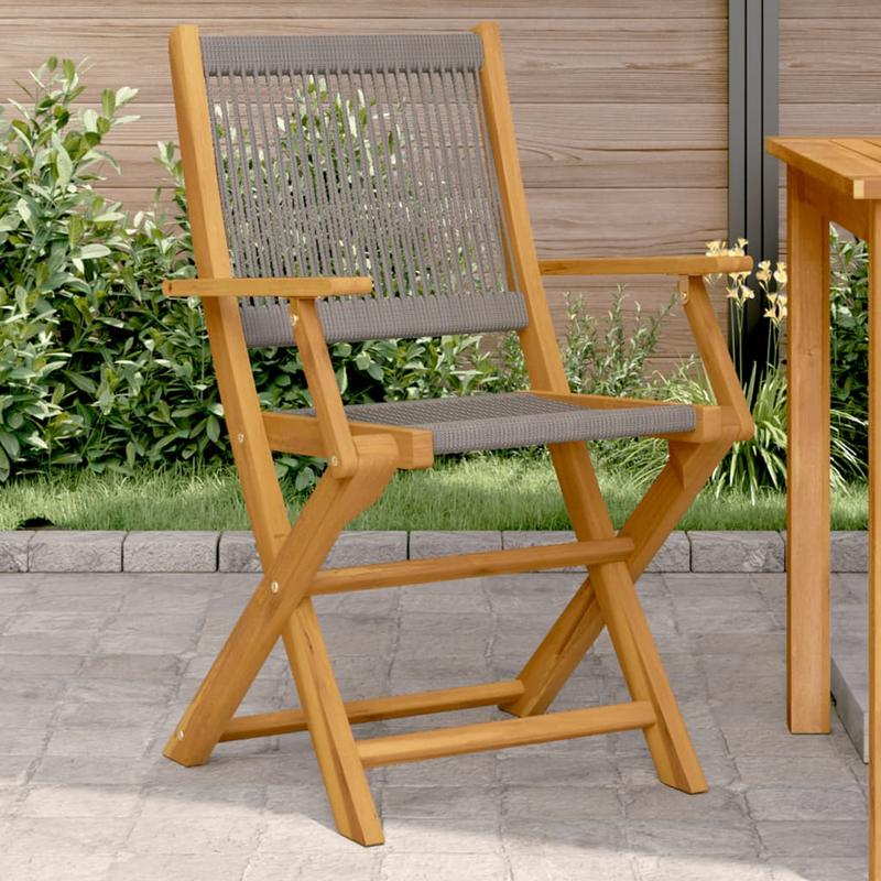 Inklapbare Tuinstoel – Buitenstoel – Campingstoel – Vissersstoel – Picknickstoel – Massief Acaciahout – Lichtgewicht Polypropyleen Frame