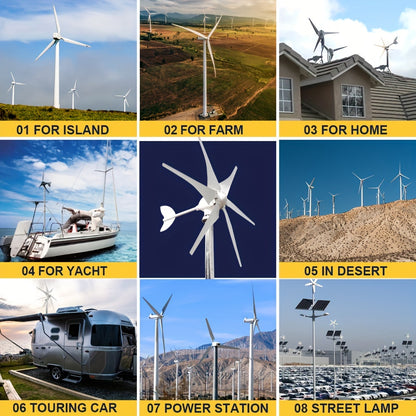 Windturbine Generator – Wind Generator Turbine – Wind Generator Voor Thuis – Wind Generator Voor Boot – Wind Turbine Voor Camping – 800W Vermogen – MPPT Controller 12V/24V