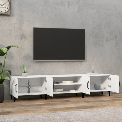 TV Cabinet White 180x31.5x40 cm Engineered Wood TV Stand Entertainment Center with Storage, Media Television Table for Living Room Bedroom