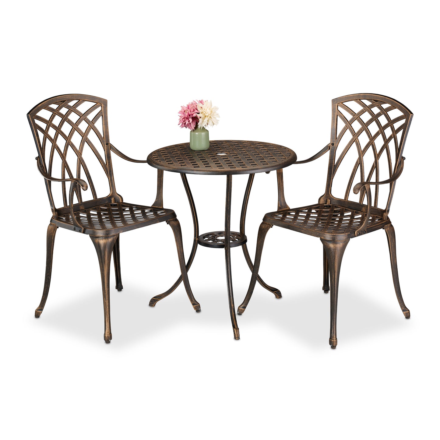 3-Piece Garden Furniture Set in Black/Bronze