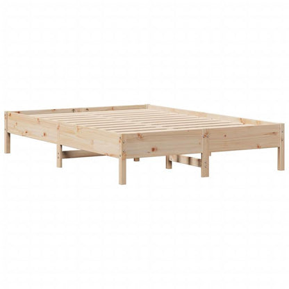 Bedframe – Platformbed – Slaapsysteem – Bedbank – Ledikant – Modern Design – Ingebouwde Boekenkast – Stevig Dennenhout – Eenvoudige Montage