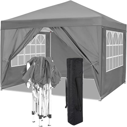 Pop-up Tent – Vouwtent – Partytent – Markttent – Terrastent – Grijs – 3,05 x 3,05 Meter – Waterafstotend Oxford Polyester