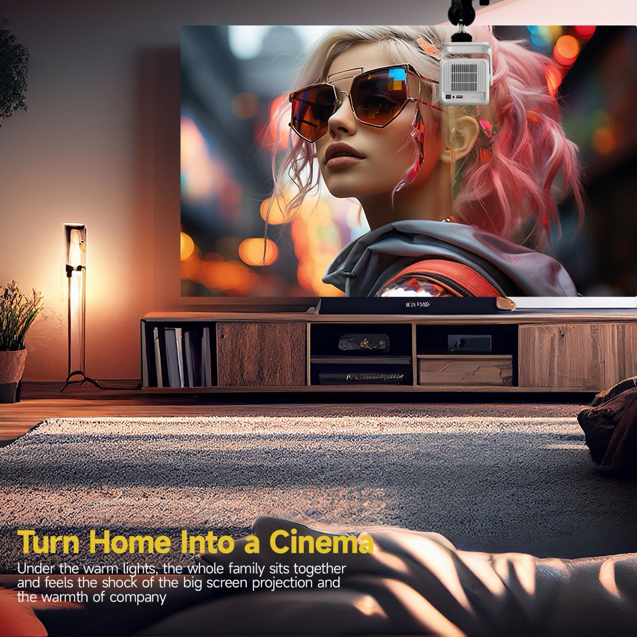 Projector – Beamer – Mini Beamer – Multimedia Projector – Android Projector – Native 1080p Resolutie – WiFi 6 & Auto Keystone Correction