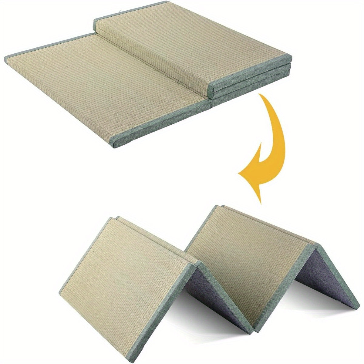 Futonmatras – Tatami Mat – Vloermatras – Slaapmat – Opvouwbare Matras – Natuurlijke Grasvezels – Fris Geurend – 200x90x3,5 cm