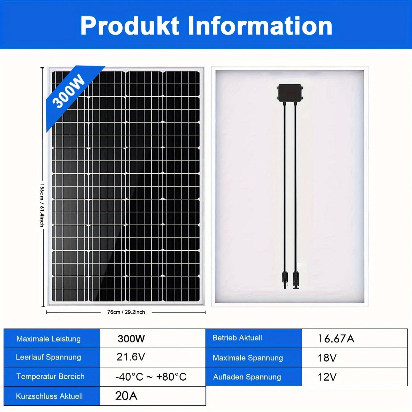 Monokristallijn Zonnepaneel – Solar Module – Fotovoltaïsch Paneel – 12V Zonnepaneel – Caravan Zonnepaneel – 200W Vermogen – Duurzaam & Weerbestendig